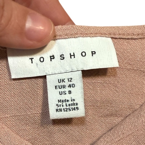 Topshop Blush Pink Button-Down Camisole Tie Front Women’s Size 8 Sleeveless - Picture 5 of 8